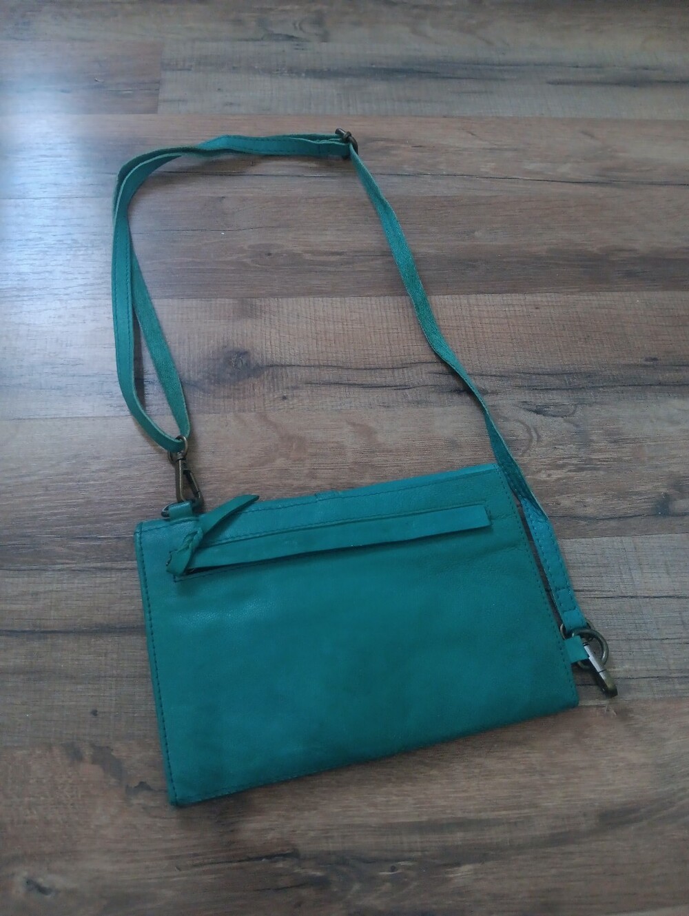 Free People Jetsetter Teal Crossbody Leather Shoulder Bag - Picture 2 of 6